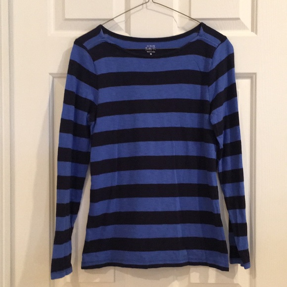 J. Crew Tops - J.Crew Long Sleeve Striped Cotton Shirt - M